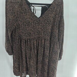 Madewell Black and Pink Mini Dress